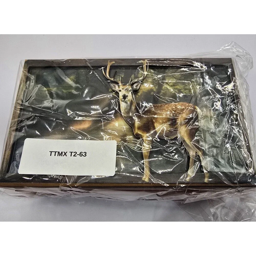 #97218 3D Laser Cut Buck Deer Keepsake Jewelry Wood Cedar Picture Box 7